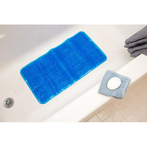 Ginsey Home Solutions AquaTouch Vinyl Bath Mat with Hair Catcher Clear 14' x 34' 